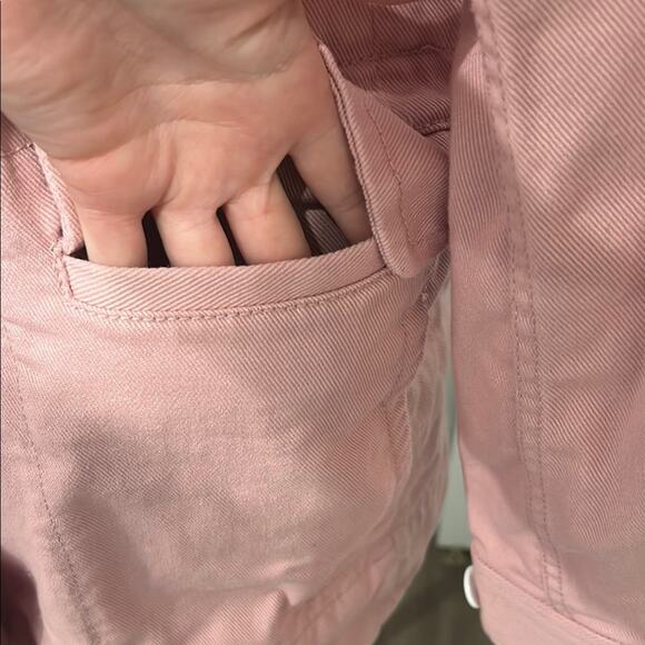 J. Crew Women’s 100% Cotton Pale Pink Peacoat Feminine White Buttons Size 8 - Picture 7 of 13